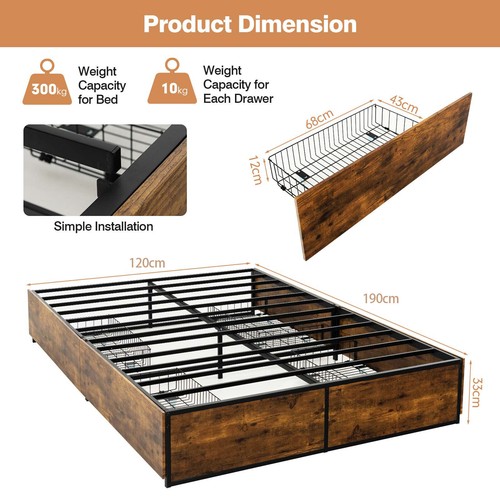 Base small double iron - iron, bed