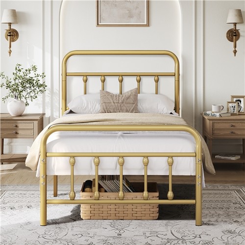 Single metal bed frame - bed,