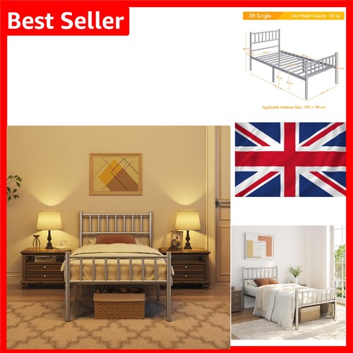Modern silver metal bed frame - modern,