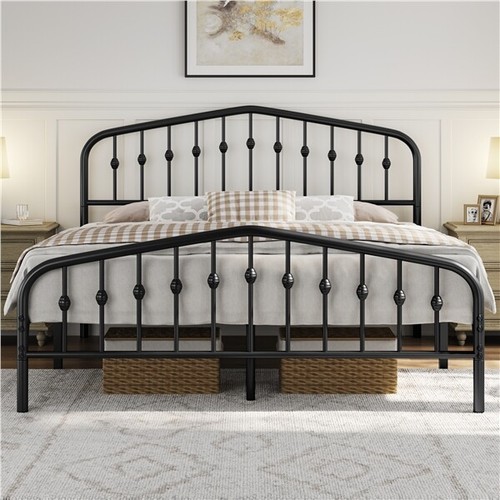 Metal bed frame with - bed,