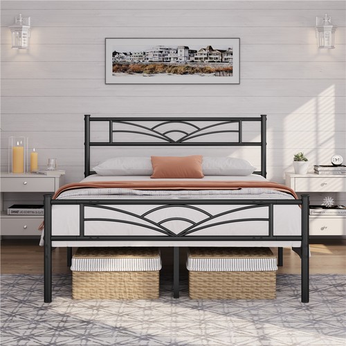 4ft6 double metal - platform, bed