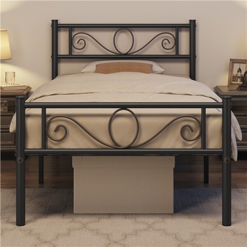 Metal platform bed frame with - metal,
