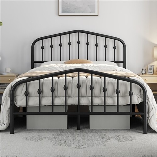 Metal platform bed frame with - frame,