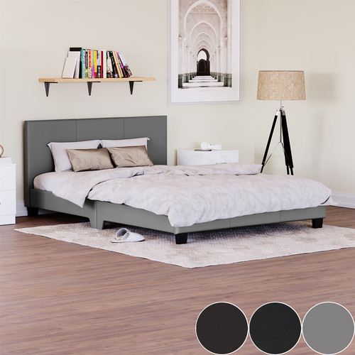 Modern leather bed - bed, frame